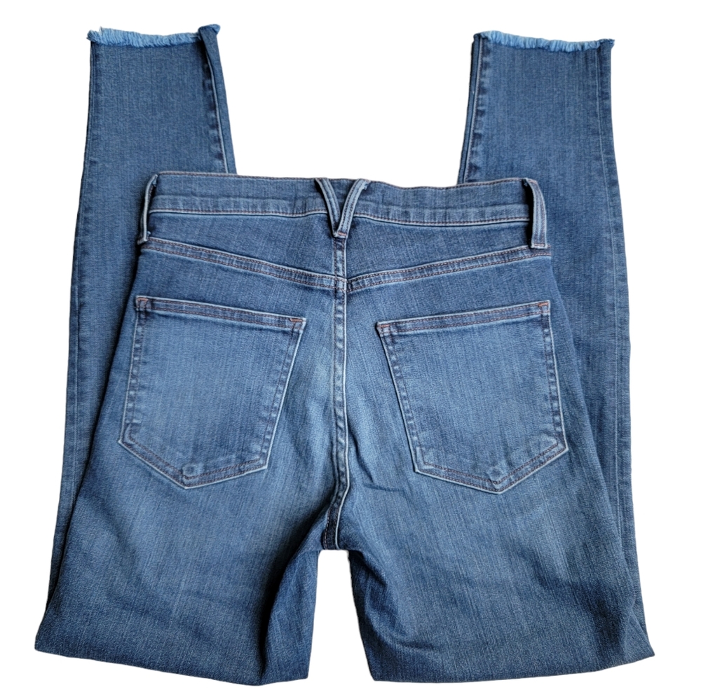 Veronica Beard Debbie High-Rise Button Fly Fray Hem Skinny Jeans Laguna … - Picture 3 of 16